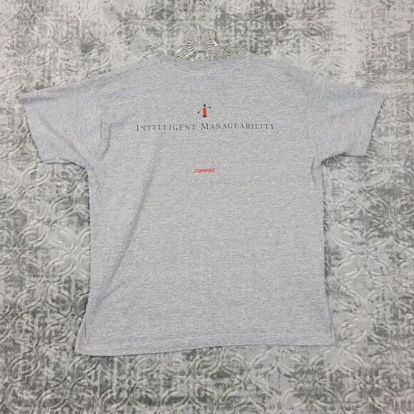 Vintage Compaq Computer T-Shirt Mens XL Extra Large Gray Intelligent Manager - Picture 2 of 9